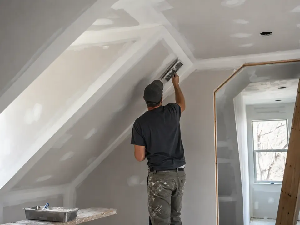 Attic Drywall Installation & Conversion in Springfield, MO project detail — Insulation Depth, Air Sealing, and Attic Access Details